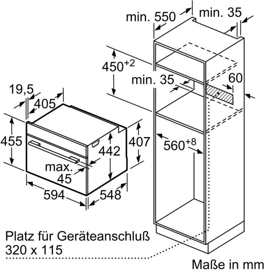 Bosch CBG675BS3 Serie 8, Einbau-Kompaktbackofen, 60 x 45 cm, Edelstahl
