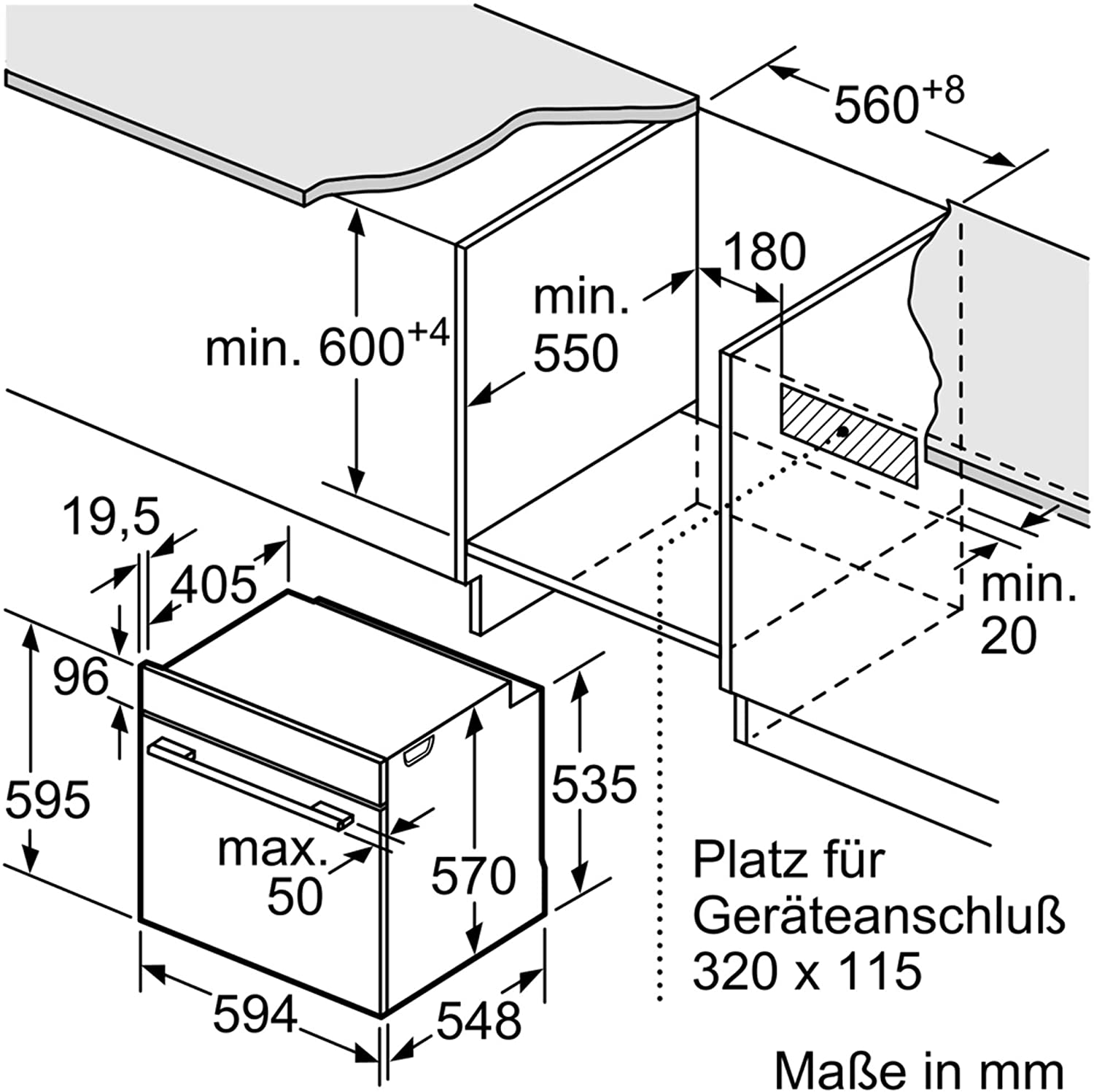 Bosch HBG579BS0 Serie 6, Einbau-Backofen, 60 x 60 cm, Edelstahl