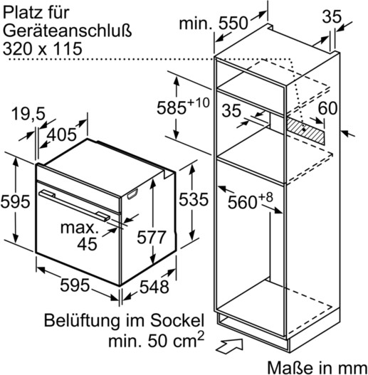 Siemens HM676G0S6 Einbau-Backofen mit Mikrowelle 60 cm