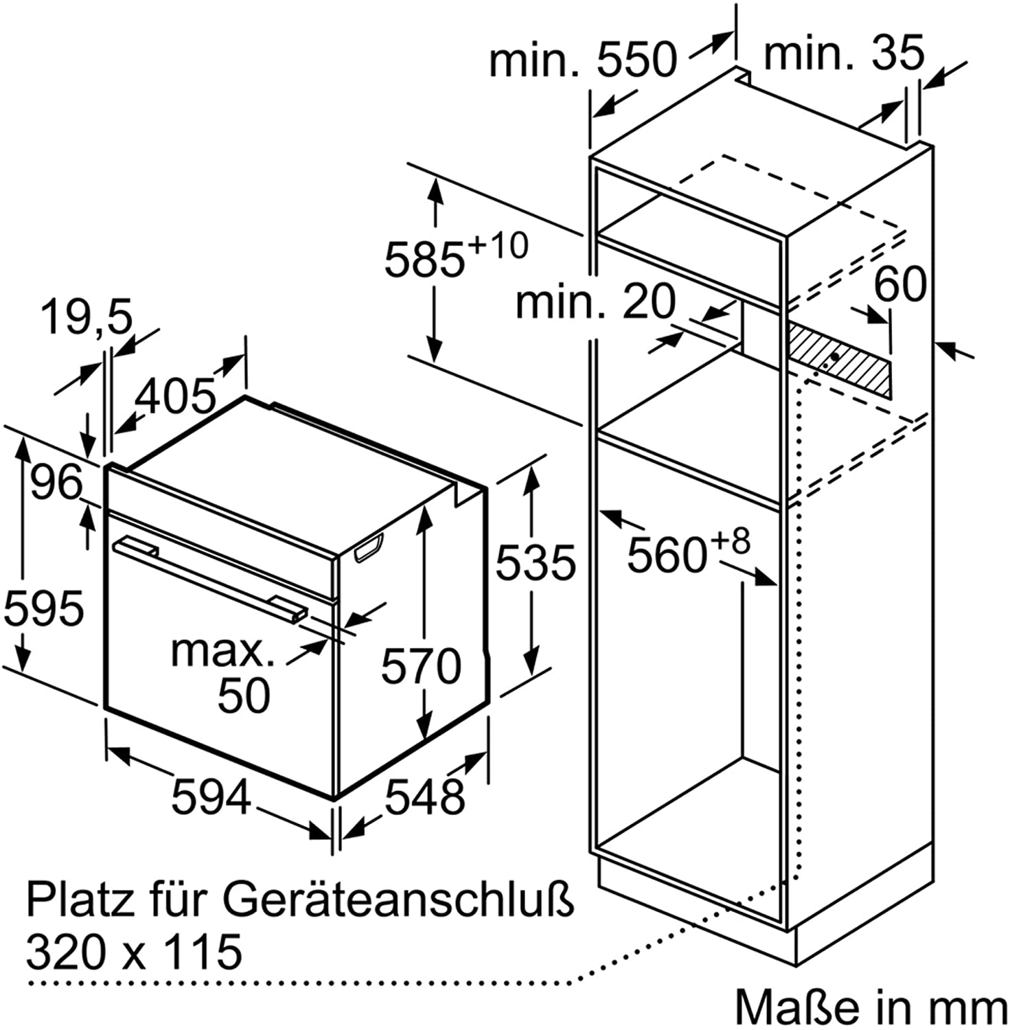 Bosch HBG579BS0 Serie 6, Einbau-Backofen, 60 x 60 cm, Edelstahl